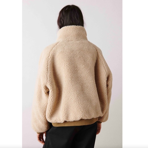 Ba&sh Blouson Roy Gold Metallic Dore Puffer Reversible Jacket Size Large NWT - Picture 2 of 10